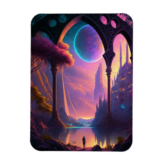 Fantasy Science Fiction Landscape Magneet (Verticaal)
