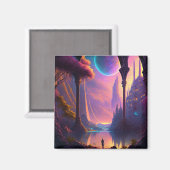 Fantasy Science Fiction Landscape Magneet (Voorkant / Achterkant)