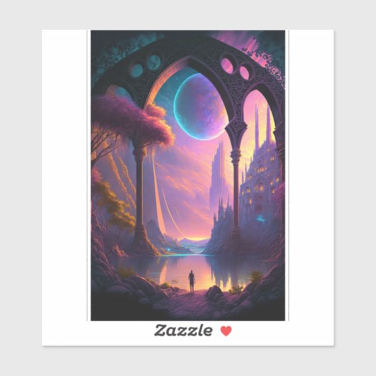 Fantasy Science Fiction Landscape Sticker (Vel)