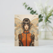 Fantasy SciFi Insectenvrouw Vlindervleugels Briefkaart (Staand voorkant)