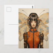 Fantasy SciFi Insectenvrouw Vlindervleugels Briefkaart (Voorkant / Achterkant)