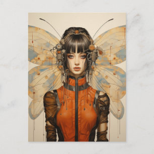Fantasy SciFi Insectenvrouw Vlindervleugels Briefkaart