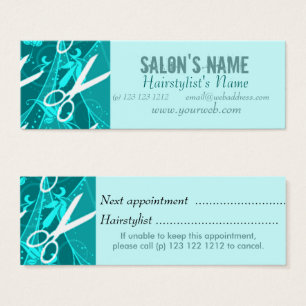 Fantasy Scissors Pattern Beleza Salon Appointment Mini Visitekaartjes