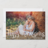 Fantasy Script Happy Thanksgiving-fotokaart Feestdagenkaart (Voorkant)