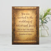 Fantasy Scroll bruiloft uitnodiging (Staand voorkant)