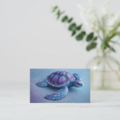 Fantasy Sea Turtle in Blue & Purple, Peaceful  Visitekaartje (Staand voorkant)