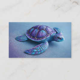 Fantasy Sea Turtle in Blue & Purple, Peaceful Visitekaartje