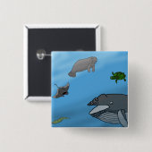 Fantasy Seascape Vierkante Button 5,1 Cm (Voorkant /achterkant)