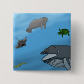 Fantasy Seascape Vierkante Button 5,1 Cm (Voorkant)