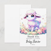 Fantasy Sheep Baby shower Bedankkaart (Voorkant / Achterkant)