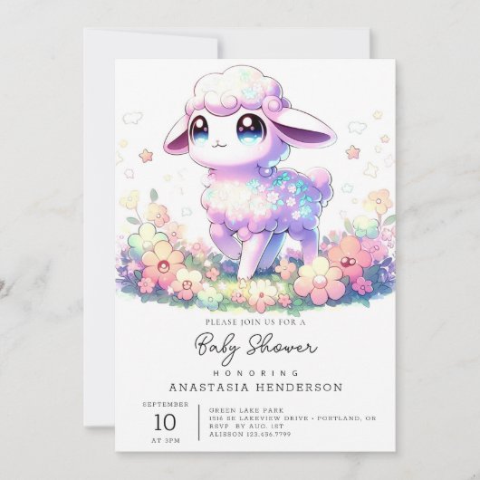 Fantasy Sheep Baby shower Kaart (Voorkant)