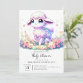 Fantasy Sheep Baby shower Kaart (Staand voorkant)