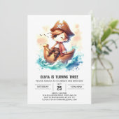 Fantasy Ship Pirate Verjaardag Kaart (Staand voorkant)