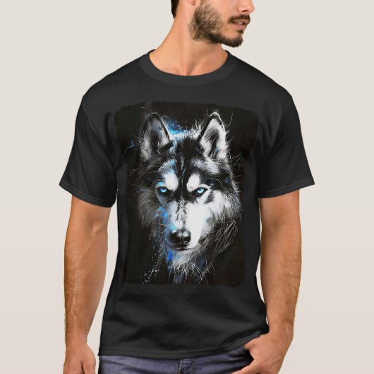Fantasy Siberische Husky Wolf Hond Mooie Wolf T-shirt (Voorkant)