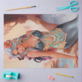 Fantasy Silver Waterverf Zeemeermin Tissuepapier