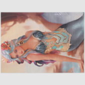 Fantasy Silver Waterverf Zeemeermin Tissuepapier (Voorkant)