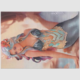 Fantasy Silver Waterverf Zeemeermin Tissuepapier