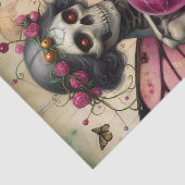 Fantasy Skelet met prikkeldraad Hart decoupage Tissuepapier (Detail)