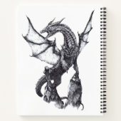Fantasy Sketchbook Dragon Tekening Aangepaste naam Notitieboek (Achterkant)