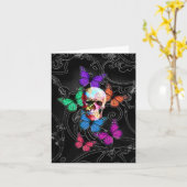 Fantasy skull and colored butterflits kaart (Gele Bloem)