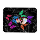 Fantasy skull and colored butterflits magneet (Horizontaal)