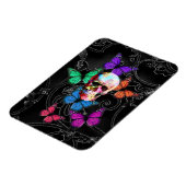 Fantasy skull and colored butterflits magneet (Linkerzijde)