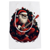 Fantasy Skull Skelet Santa Gitaar spelen Medium Cadeauzakje (Voorkant)