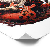 Fantasy Skull Skelet Santa Spelen Gitaar Bossen Poster (Hoek)