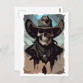 Fantasy Skull  Wild West Cowboy Sheriff Art Briefkaart (Voorkant / Achterkant)