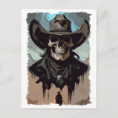 Fantasy Skull Wild West Cowboy Sheriff Art Briefkaart (Voorkant)