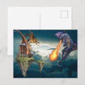 Fantasy Sky Battle Dragon Pegasus Briefkaart (Voorkant / Achterkant)