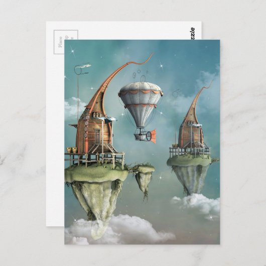 Fantasy sky over de kust briefkaart (Voorkant / Achterkant)