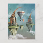 Fantasy sky over de kust briefkaart (Voorkant)