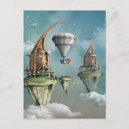 Fantasy sky over de kust briefkaart (Voorkant)