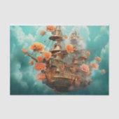 Fantasy Sky Pirate Schip Tissuepapier (Voorkant)