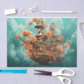 Fantasy Sky Pirate Schip Tissuepapier (Craft)