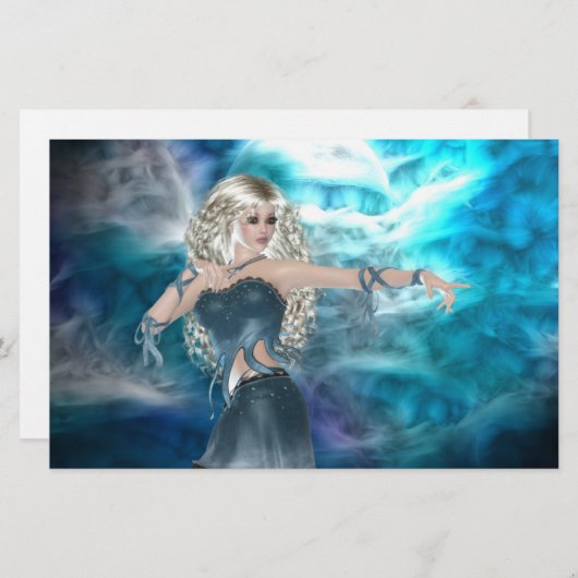 Fantasy Sky Siren Briefpapier (Voorkant / Achterkant)