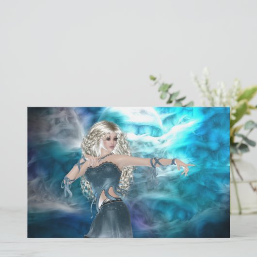 Fantasy Sky Siren Briefpapier (Staand voorkant)