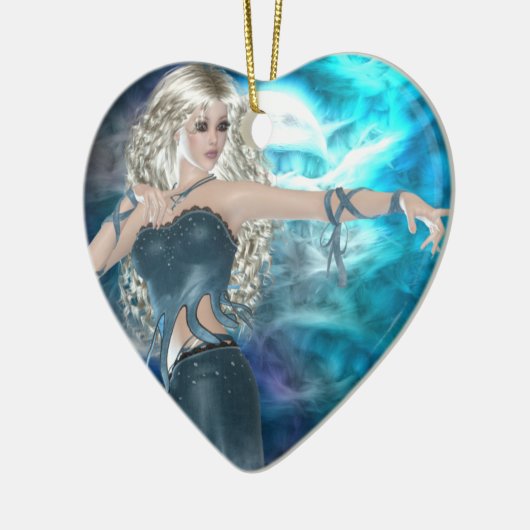 Fantasy Sky Siren Keramisch Ornament (Links)