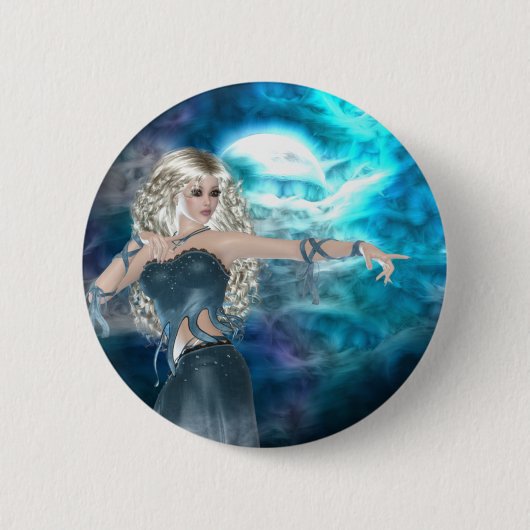 Fantasy Sky Siren Ronde Button 5,7 Cm (Voorkant)
