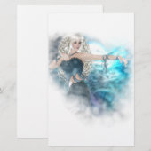 Fantasy Sky Siren Vignette Briefpapier (Voorkant / Achterkant)