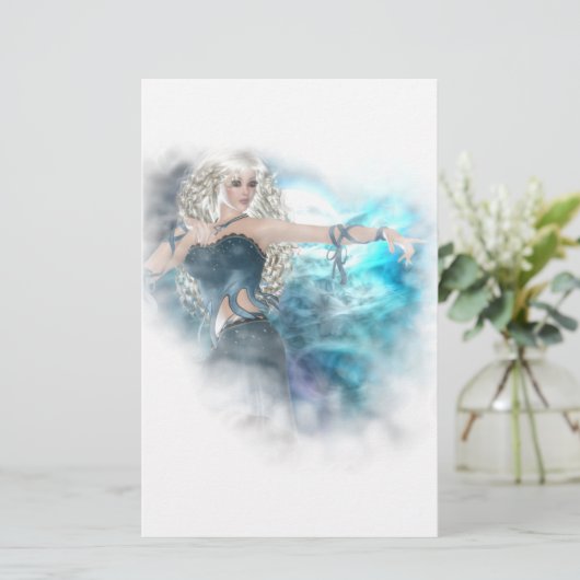 Fantasy Sky Siren Vignette Briefpapier (Staand voorkant)