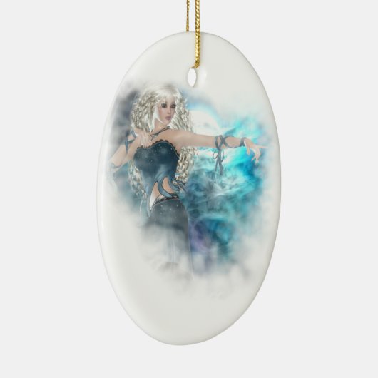 Fantasy Sky Siren Vignette Keramisch Ornament (Rechts)