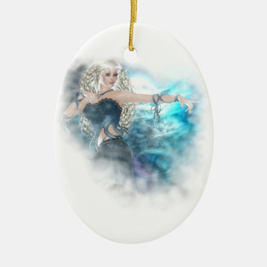 Fantasy Sky Siren Vignette Keramisch Ornament (Voorkant)