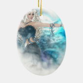 Fantasy Sky Siren Vignette Keramisch Ornament (Achterkant)