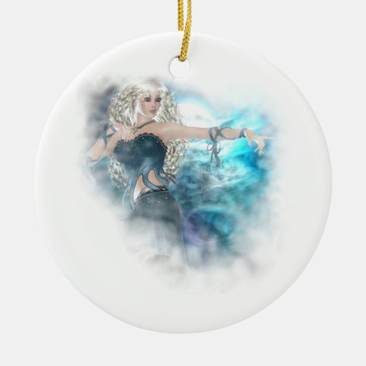 Fantasy Sky Siren Vignette Keramisch Ornament (Voorkant)