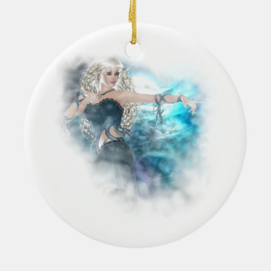 Fantasy Sky Siren Vignette Keramisch Ornament (Achterkant)