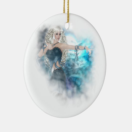 Fantasy Sky Siren Vignette Keramisch Ornament (Rechts)
