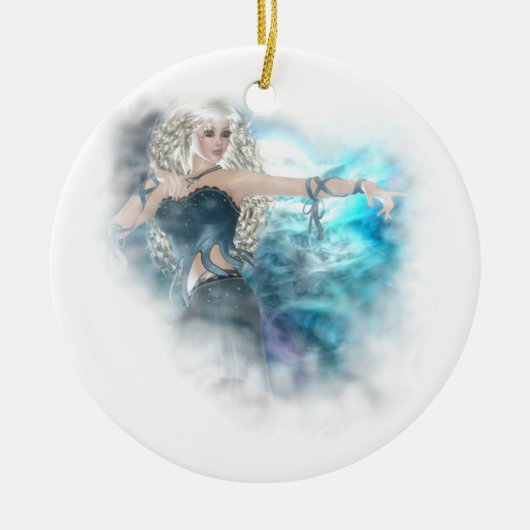 Fantasy Sky Siren Vignette Keramisch Ornament (Voorkant)
