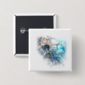 Fantasy Sky Siren Vignette Vierkante Button 5,1 Cm (Voorkant /achterkant)